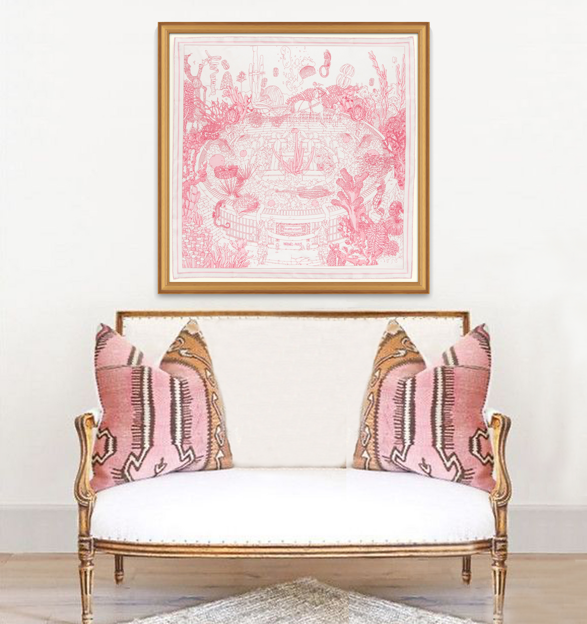 Hermès Ex Libris Atlantis Framed Scarf | Maison George