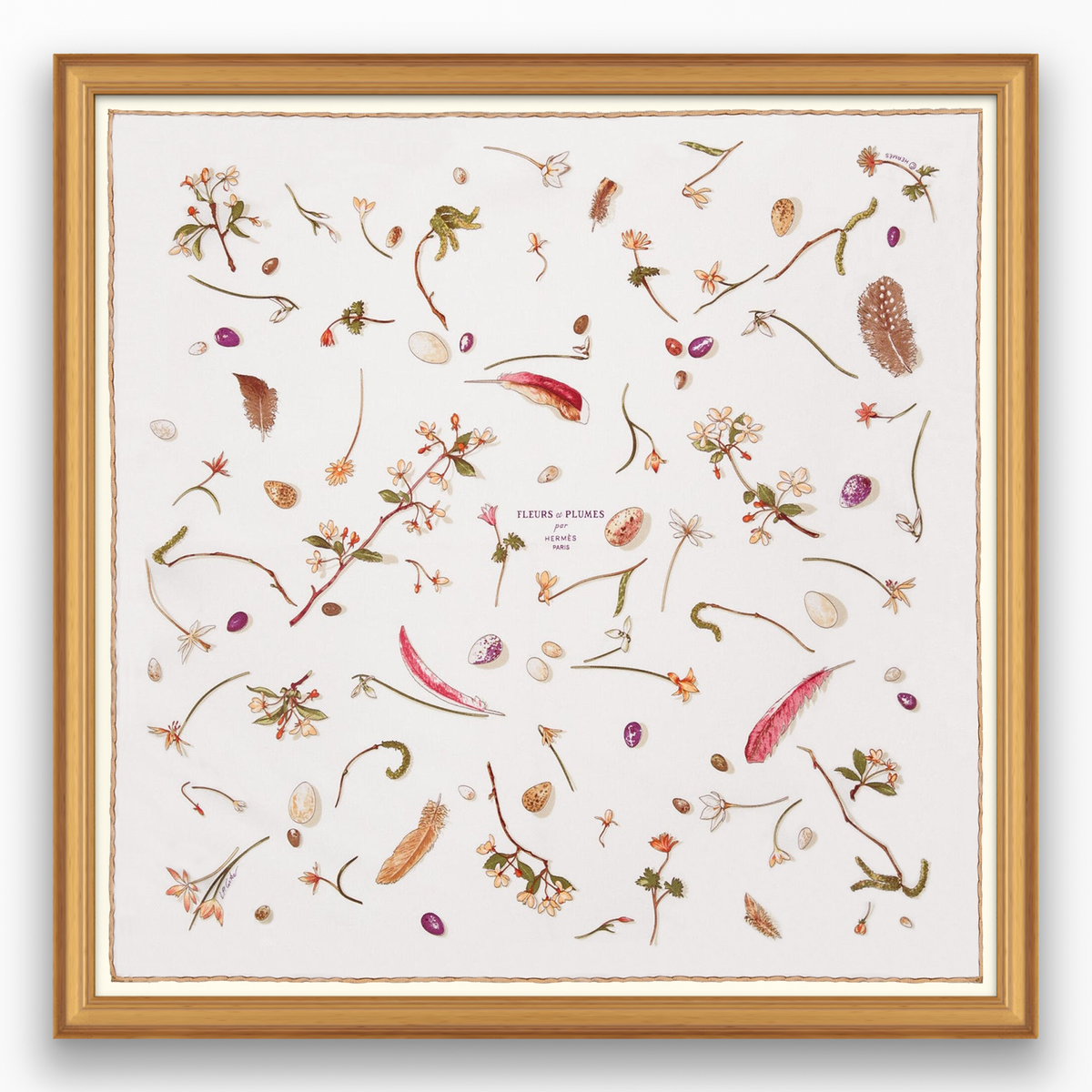Hermès Fleurs et Plumes Framed Scarf | Maison George