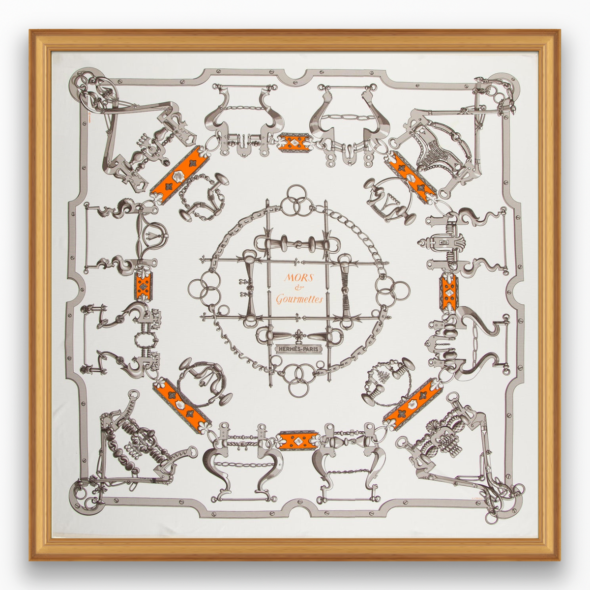 Hermès Mors et Gourmettes Framed Scarf | Maison George