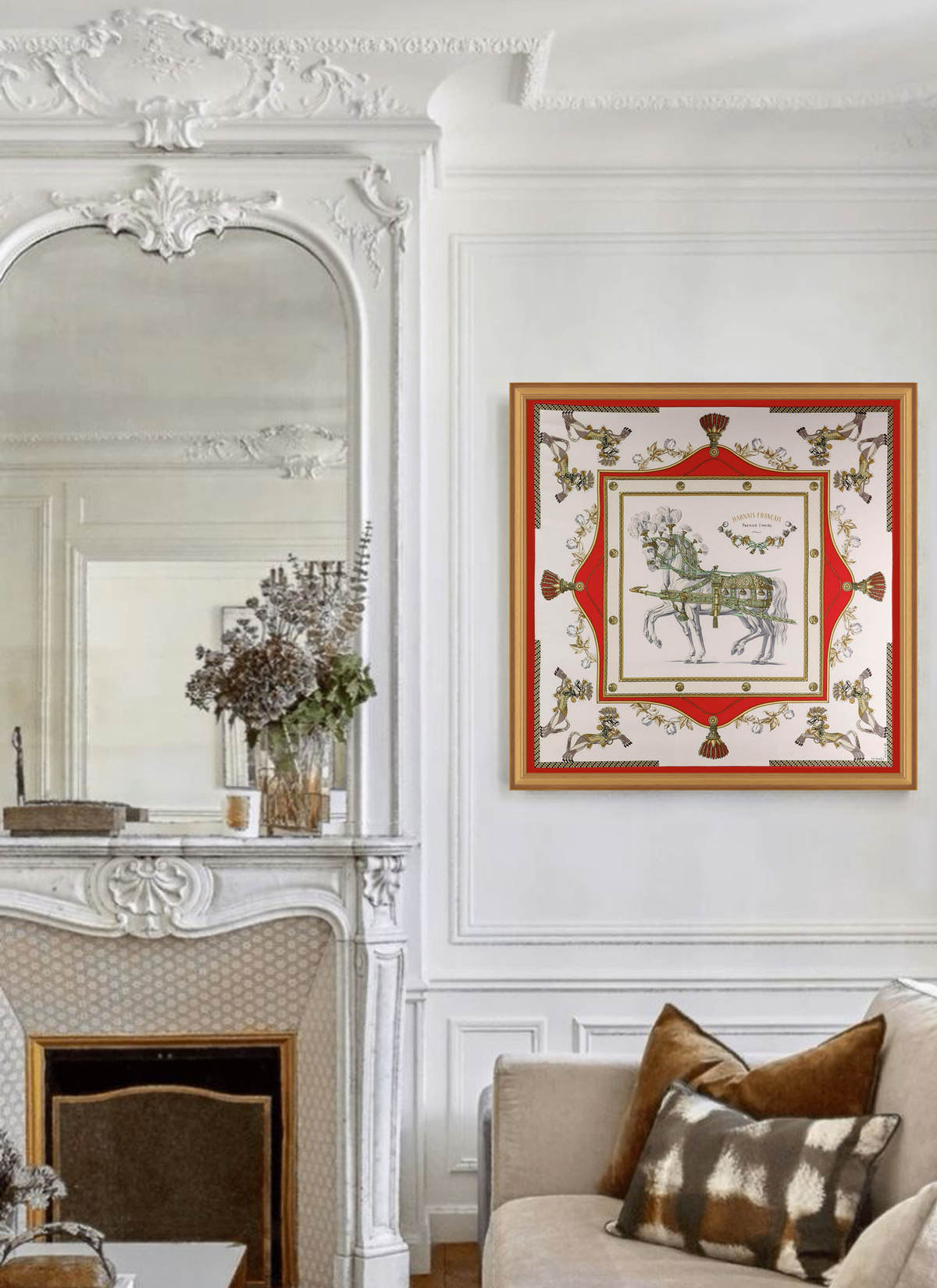 Hermès Harnais Francais Framed Scarf | Maison George