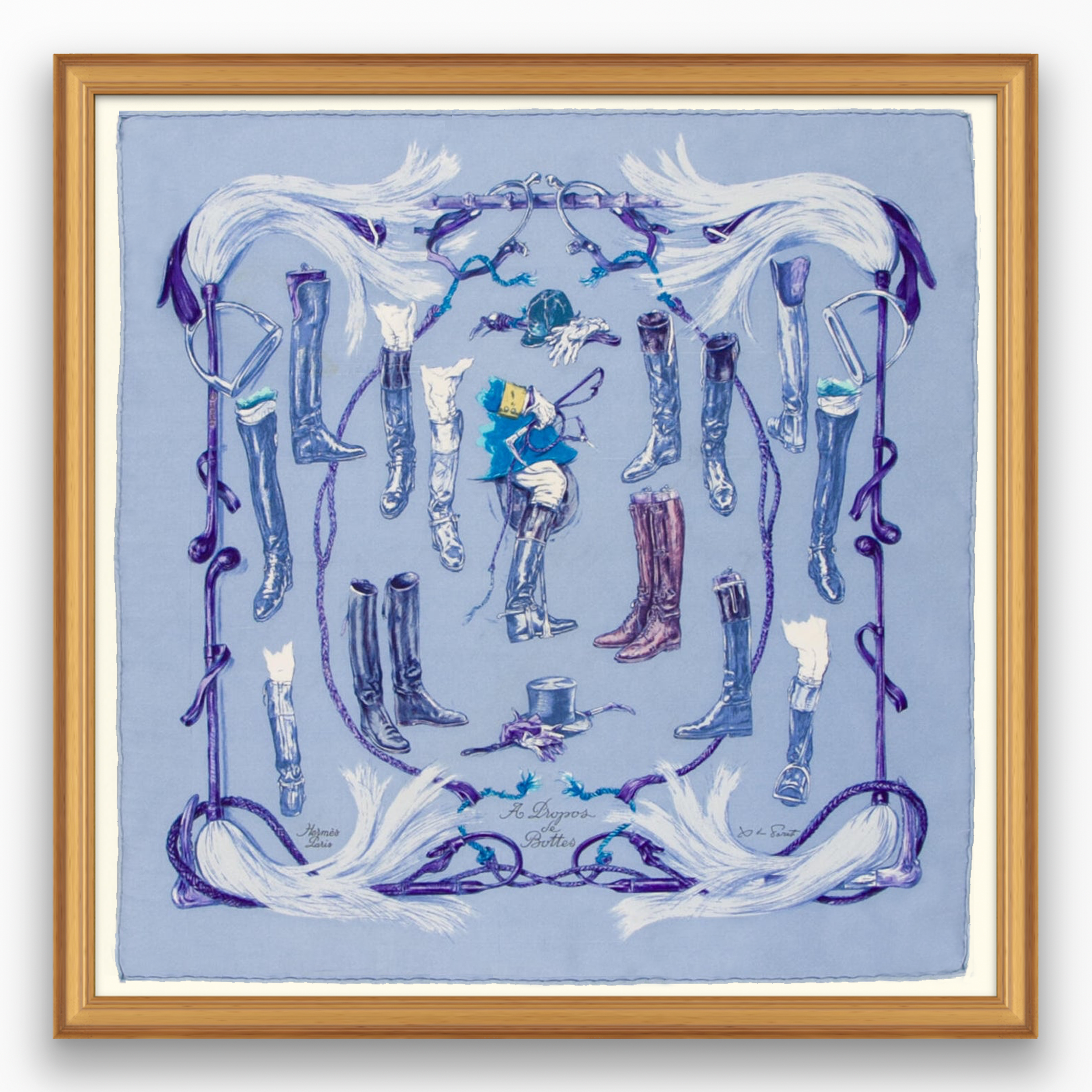 Hermès A Propos De Bottes Framed Scarf | Maison George