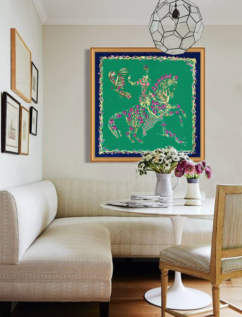 Hermès Cheval Fleuri Framed Scarf | Maison George Hermès Cheval Fleuri Framed Scarf | Maison George