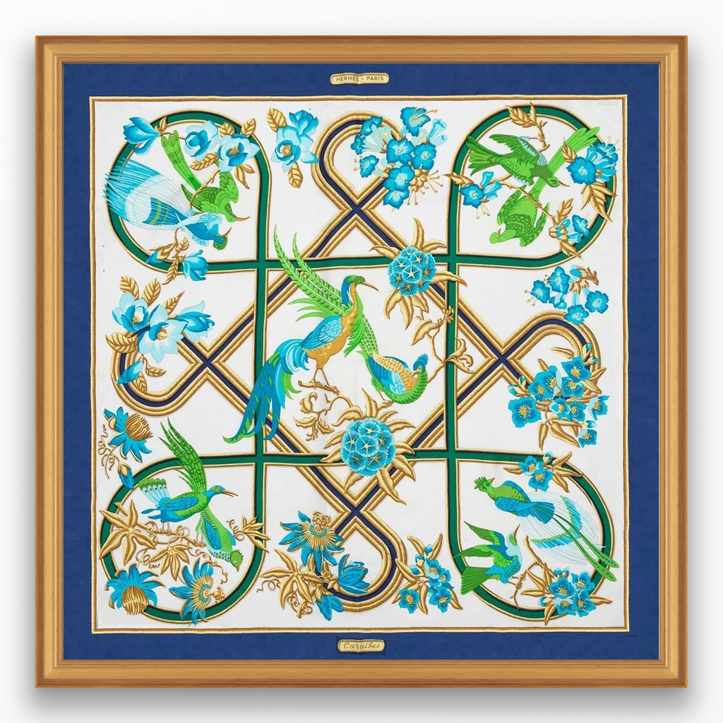 Hermès Caraibes Framed Scarf | Maison George Hermès Caraibes Framed Scarf | Maison George