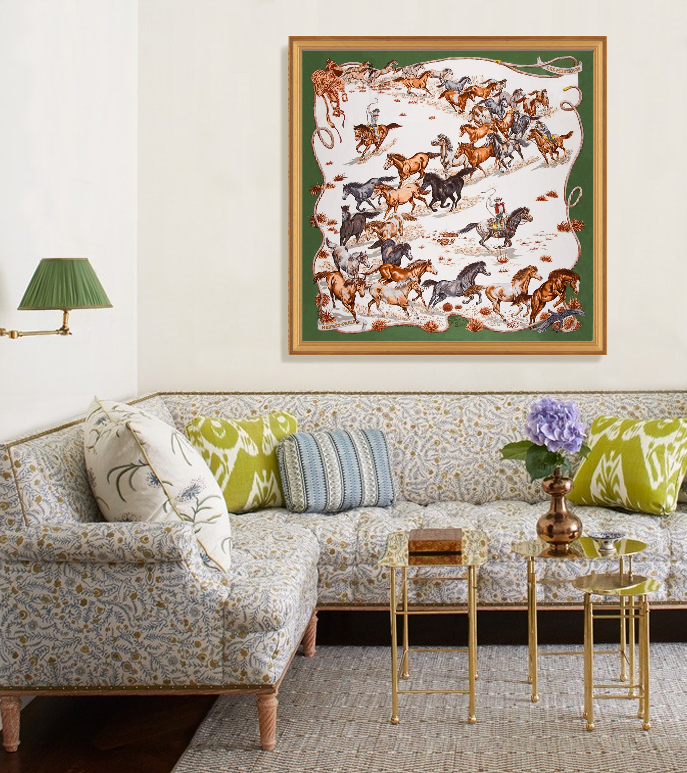 Hermès Les Mustangs Framed Scarf | Maison George Hermès Les Mustangs Framed Scarf | Maison George