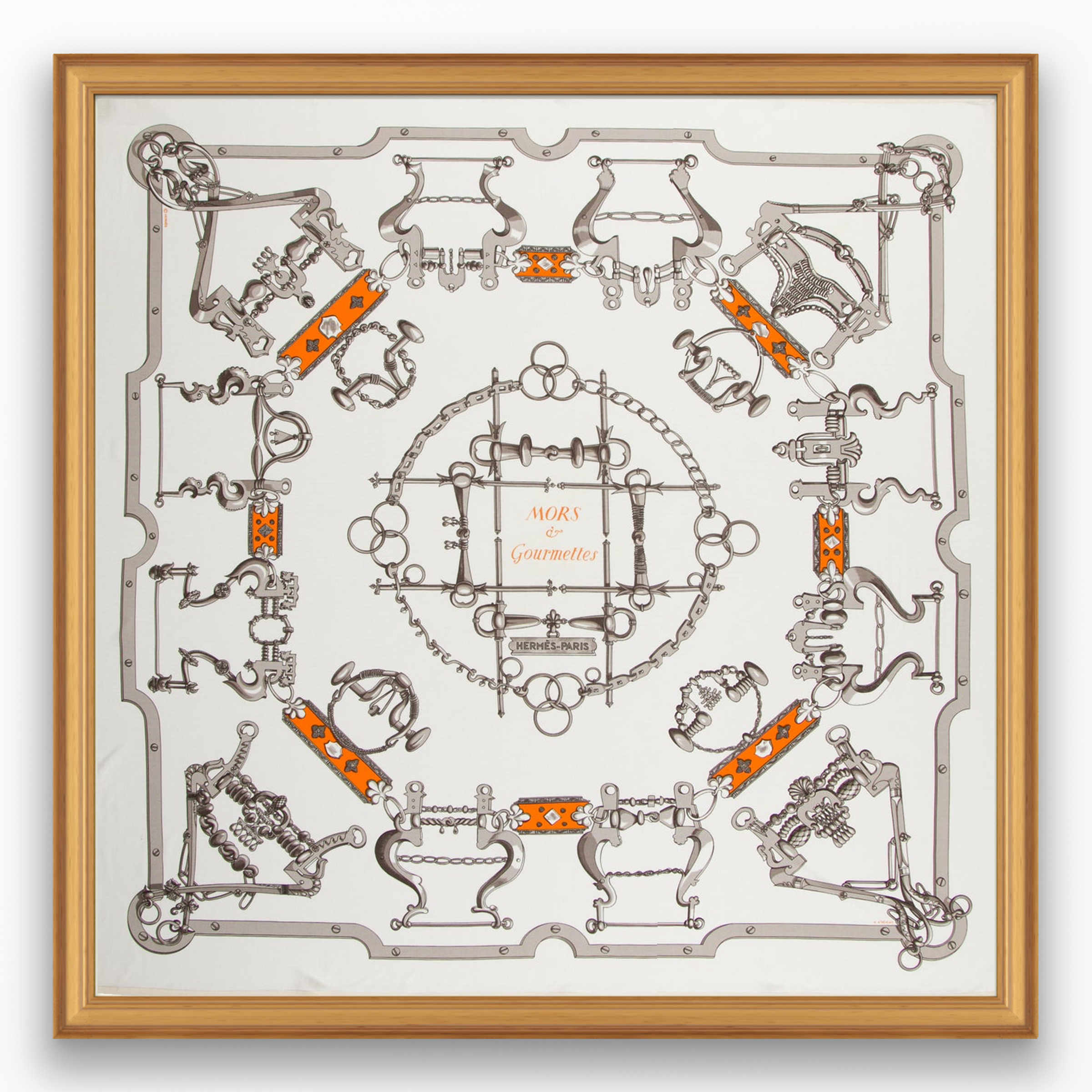 Hermès Mors et Gourmettes Framed Scarf | Maison George Hermès Mors et Gourmettes Framed Scarf | Maison George