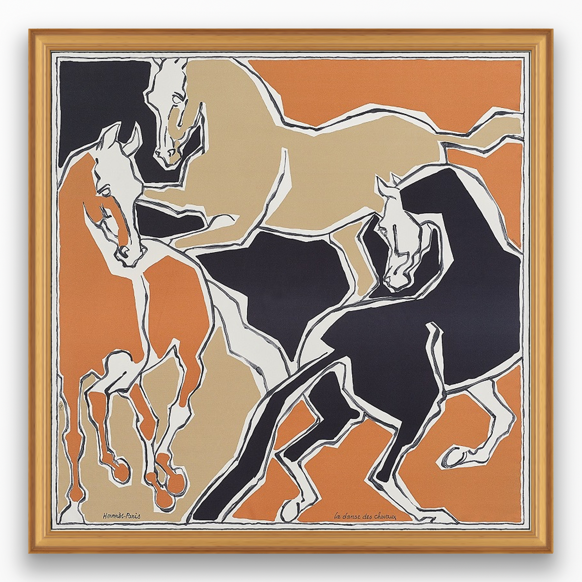 Hermès La Danse des Chevaux Framed Scarf | Maison George