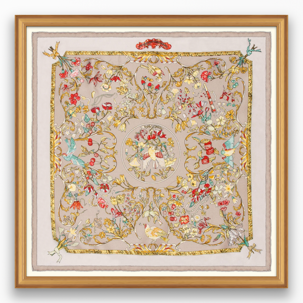 Hermès Pierres D'Orient Et D'Occident Framed Scarf | Maison Hermès Pierres D'Orient Et D'Occident Framed Scarf | Maison