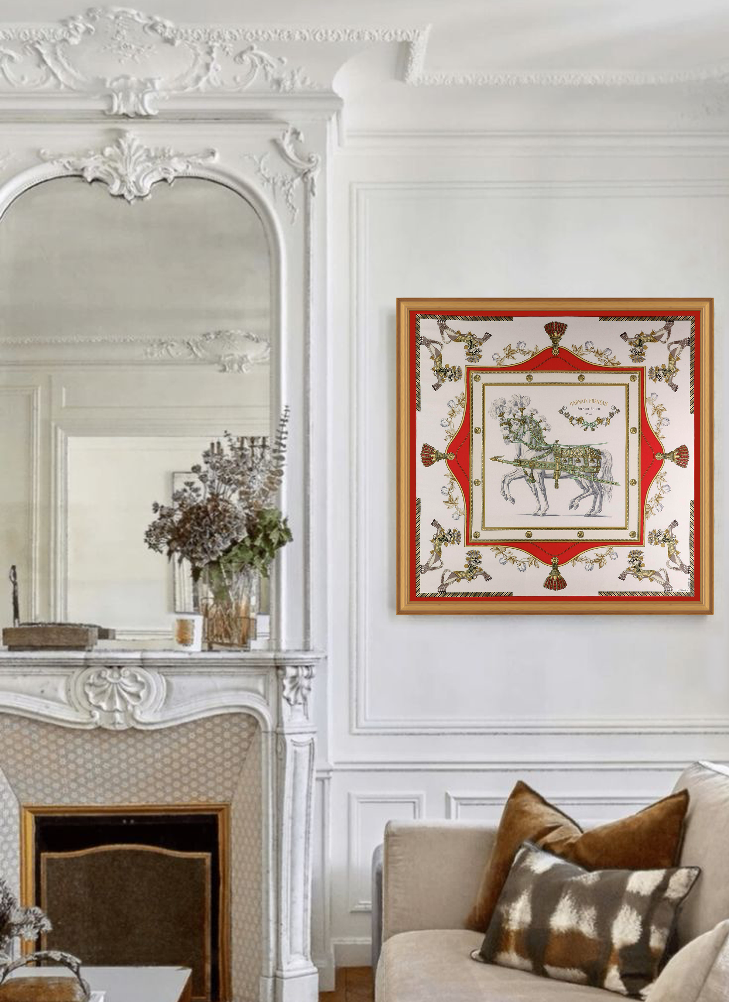 Hermès Harnais Francais Framed Scarf | Maison George