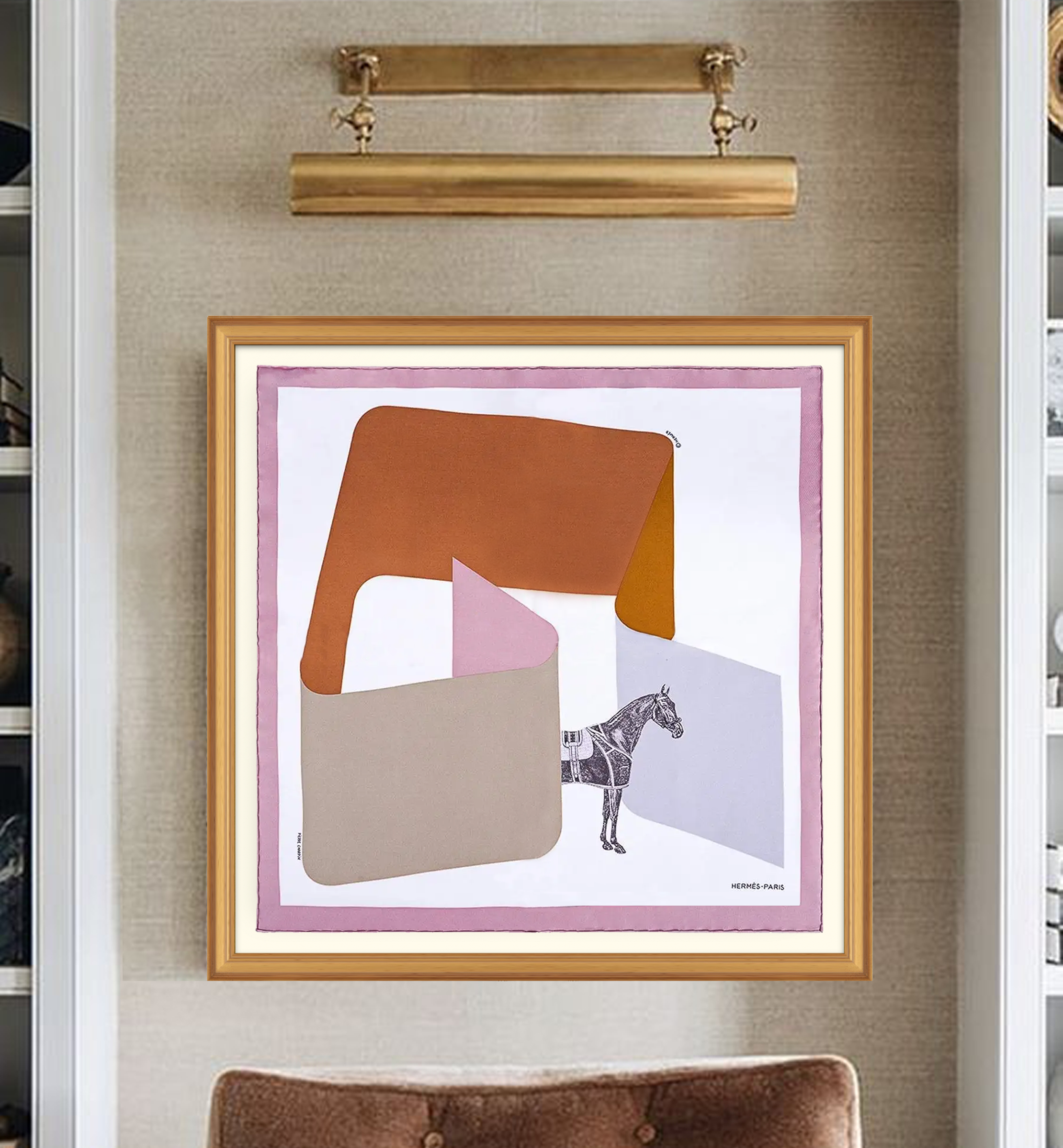 Hermès La Serpentine de Pierre Charpin Framed Scarf | Maison George