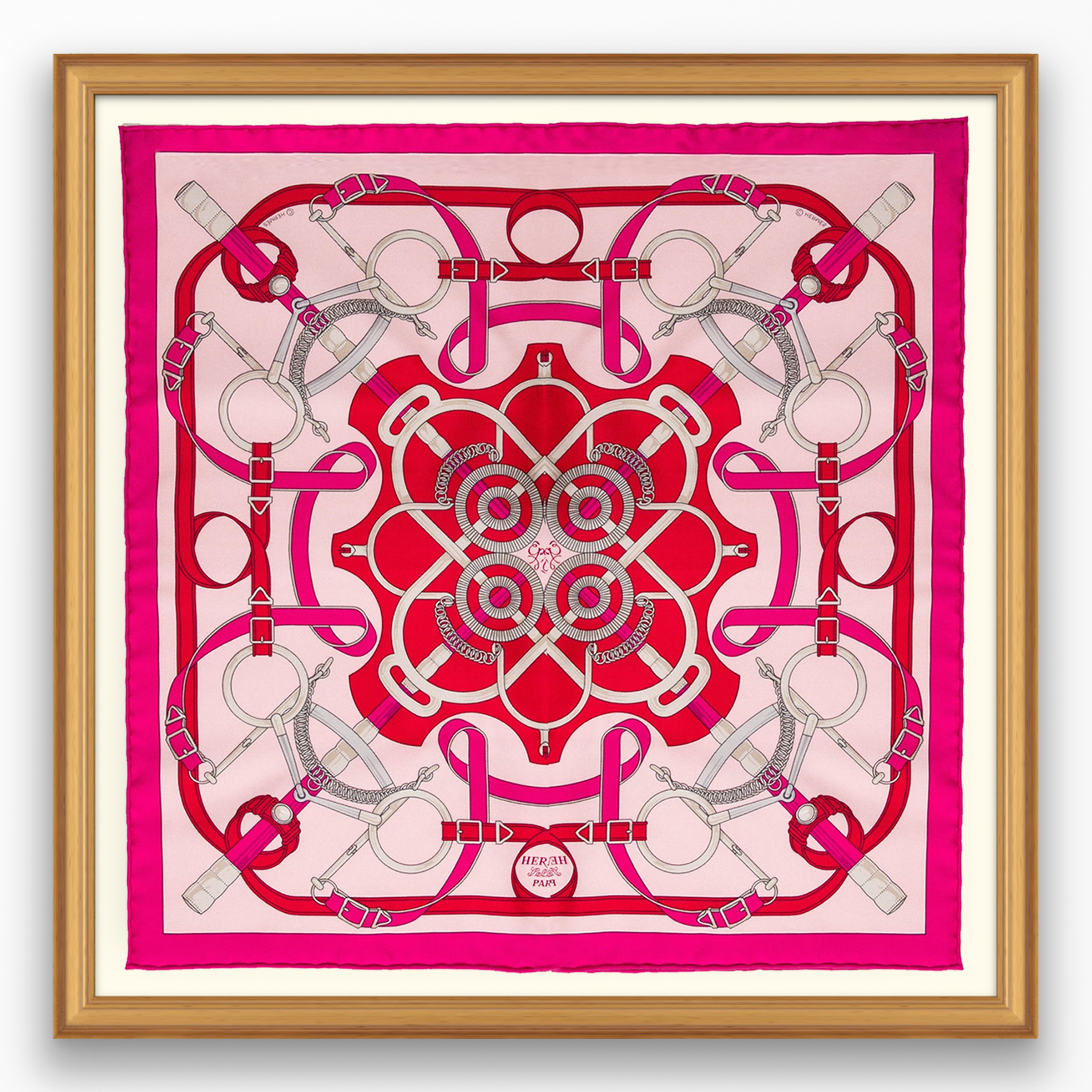 HERMES 最新作 スカーフ Eperon d'Or Tattoo Cotton Applique Hermes Scarf Eperon d'Or. Vert Emeraude, Noir (Preloved