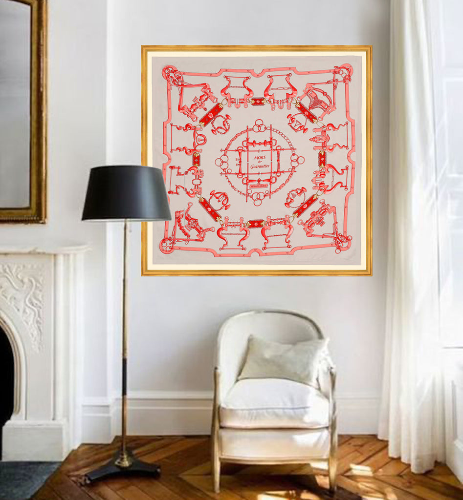 Hermès Mors et Gourmettes Framed Scarf